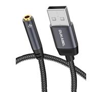 WQS-Carte son externe USB 0,2 m USB vers jack 3,5 mm Adaptateur casque stéréo compatible avec PC, PS4, PS5, ordinateur portable, haut-parleurs, casque (CTIA Standard) et microphone 4 broches - Top