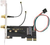 WQS-Carte WiFi sans Fil Card NGFF A/E-Key vers Adaptateur PCI-E Express 1x pour WLAN Wifi6 Wifi7 Bluetooth (PCIE vers A+E)