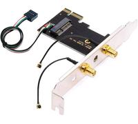 WQS-Carte WiFi sans fil NGFF A/E-Key vers PCI-E Express 1 x adaptateur pour WLAN Wifi6 Wifi7 Bluetooth