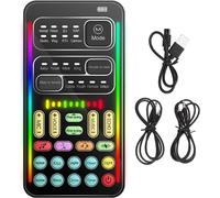 WQS-Changeur de Voix Portable, I9 Live Sound Card Handheld Microphone Voice Changer avec 8 Effets Sonores, Sound Disguiser pour PC Phone Laptops