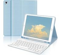WQS-Clavier pour iPad 9.7" 6ème/5ème Génération 2018/2017, Étui Clavier pour iPad Pro 9.7, Air 2/1 Magnétique Amovible Français AZERTY Layout, Blau