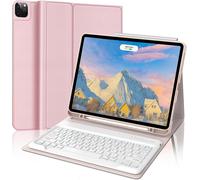 WQS-Clavier pour iPad Pro 12.9 - Étui pour iPad Pro 12.9 6è/5è/4è/3è Gén, AZERTY Français Clavier Magnétique Bluetooth sans Fil, Rose