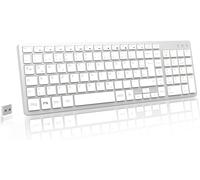 WQS-Clavier sans fil 2,4 GHz - Taille compacte QWERTZ - Disposition allemande avec pavé numérique - Butée silencieuse - Nano récepteur USB pour HP/Lenovo/Dell PC/ordinateur portable et Mac