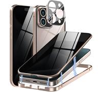 Wqs-Coque De Protection Anti-Espion Pour Iphone 16 Pro, Magnétique, À 360 °, Avec Brise-Vue, Protection De L'appareil Photo, En Verre Trempé, Sable Du Désert Titane