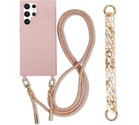 Wqs-Coque De Protection Pour Téléphone Portable Samsung Galaxy S20plus Avec Brassard, Coque Pour Smartphone Avec Cordon De Suspension, Coque Pour Smartphone Galaxy S20plus, Rose Sable