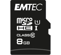 WQS-ECMSDM8GHC10GP - Carte microSD - Classe 10 - Gamme Elite Gold - UHS-I U1 - Avec adaptateur Performance - Vitesse de lecture jusqu'à 85MB/s -Noir/Or - 8 Gb