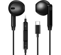 WQS-Ecouteurs pour iPhone 15 Écouteurs USB C pour Samsung S24 A54 A15,Écouteurs Intra Auriculaires Ecouteur USB Type C Oreillettes Filaires Anti-Bruit Casque avec Micro,Noir