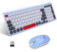 WQS-Ensemble clavier et souris sans fil, clavier d'ordinateur ergonomique USB et souris sans fil silencieuse, clavier QWERTY britannique compact pour ordinateur portable Windows, ordinateur de