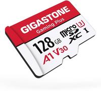 WQS-GIGASTONE Carte Mémoire 128 Go, Gaming Plus, pour Switch 1, Steamdeck, 4K Video UHS-I A1 U3 V30 C10 MicroSDXC