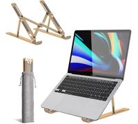 WQS-K-MART Support pour Ordinateur Portable réglable en Hauteur - en Alliage d'aluminium - 6 Vitesses - Compatible avec MacBook Air, Pro, Dell Tous Les Ordinateurs Portables de 10 à 15,6" (doré)