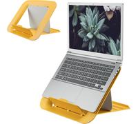 WQS-LEITZ - Support pour Ordinateur Portable 13" à 17" avec Hauteur & Angle Réglables et 5 Pré-réglages, Format Compact, 80% Plastique Recyclé & 100% Recyclable, Gamme Ergo, Coloris Jaune 64260019