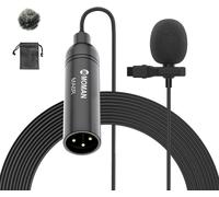 WQS-MA6 Micro Cravate, 6M Lapel Lavalier Microphone Couplage Automatique, 3.5mm Clip-on Omnidirectionnel Mic Compatible Smartphone, Parfait pour l'interview de Diffusion Youtube