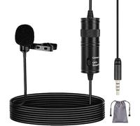 WQS-mcoplus Microphone Cravate omnidirectionnel, LVD600 Micro-Cravate Externe 3,5 mm pour téléphone, DSLR, Appareil Photo, caméscopes, enregistreur Vocal, Ordinateur (6 m / 19 pi)