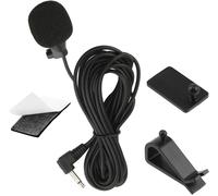 WQS-Microphone d'autoradio, microphone de voiture externe de 3,5 mm avec câble de 3 m, pince en U, compatible avec l'autoradio Sony JVC Kenwood Jensen, pour systèmes mains libres et enregistrements v