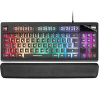 WQS-MKAXES Clavier Compact TKL H-Mech, Éclairage RGB 9 Effets, Repose-Poignets en Gel, Noir, Langue Espagnole