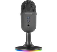 WQS-MMIC-CX, Microphone de Studio Professionnel, Design Compact ARGB, Son Haute Définition, Réduction de Bruit ENC, Condensateur Cardioïde, Bouton Mute, USB Plug&Play, Prise Jack 3.5mm, Noir