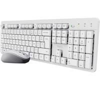 WQS-ODY II Pack Clavier et Souris sans Fil AZERTY Français Silencieux, Touches Plates Flottantes, Récepteur USB Unique, Résistant aux Éclaboussures, Set pour PC Portable Windows Mac, Blanc