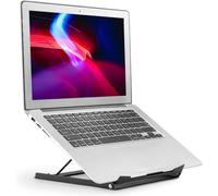 WQS-Properav Support Ergonomique Portable en Acier pour Ordinateur Portable Windows et Mac tels Que Dell, Toshiba, HP, Samsung, MacBook, Lenovo avec Coussinets sécurisés Noir
