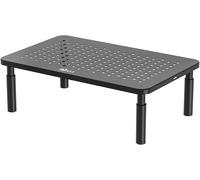 WQS-Rehausseur Ecran PC Bureau, Support de Moniteur Réglable en 3 Hauteurs pour Laptop, Imprimantem, Projecteur, Imprimante jusqu'à 20 kg, Noir