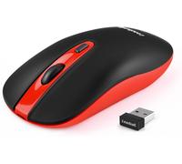 WQS-Souris sans Fil Rechargeable, Mini Souris Optique sans Silence Click, 2.4G Souris Ordinateur, Souris Portable avec Récepteur Nano, 2400 DPI 5 Niveaux Réglable, Câble USB
