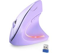 WQS-Souris Verticale, 4800 DPI Souris sans Fil Ergonomique, Protège Le Bras, Souris sans Fil 6 Boutons pour PC, Ordinateur Portable, Mac, Pourpre