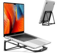WQS-Support pour Ordinateur Portable, Support Vertical pour PC Portable, Support de Bureau 2 en 1 en Aluminium pour Ordinateur Compatible avec MacBook Air Pro, Dell, Lenovo, HP (11-17'')