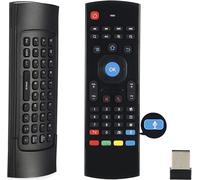 WQS-Télécommande sans Fil Voice MX3 Air Mouse Mini Keyboard, 2.4G Multifonction Fly Mouse avec Motion Sensing Game Handle pour Android Smart TV Box, 3-Gyro et 3-Gsensor, HTPC Mini PC, PS3/4 Xbox 360