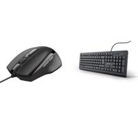 WQS-Voca Comfort Souris Filaire (800/1200/1600/2400 PPP) Noir & Taro Clavier Filaire - AZERTY Français, Résistant aux Éclaboussures, Câble USB de 1.8 m, PC/Portable/Ordinateur, Windows/MacOS - Noir