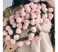 WQTHU Couverture de Fleurs au Crochet DIY, Couverture de Bouquet de Fleurs 3D Faite à la Main pour la fête des mères, Anniversaire, décoration d'intérieur (F)