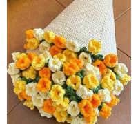 WQTHU Couverture de Fleurs au Crochet DIY, Couverture de Bouquet de Fleurs 3D Faite à la Main pour la fête des mères, Anniversaire, décoration d'intérieur (E)
