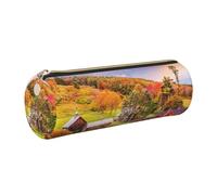 WQUVMDS Country Farm Trousse à crayons triangulaire en cuir avec fermeture éclair, doré, Taille unique, Organiseur de sac