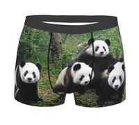 Wquvmds Cute Panda Boxer pour homme Slip Sous-vêtements Caleçons Caleçon Confortable Sous-vêtements pour homme pour le sport et le quotidien, Noir , M