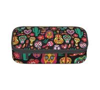 Wquvmds Flosers and Sugar Trousse à crayons grande capacité Motif tête de mort Pour garçons et filles Fournitures scolaires et de bureau
