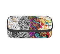 Wquvmds Trousse à crayons de grande capacité avec impression du cerveau gauche et droit - Pour garçons et filles - Fournitures scolaires et de bureau