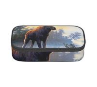 Wquvmds Trousse à crayons de grande capacité avec imprimé élan du Nord - Pour garçons et filles - Fournitures scolaires et de bureau