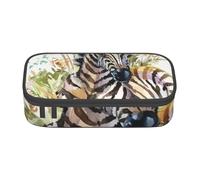 Wquvmds Trousse à crayons de grande capacité avec imprimé zèbre mignon pour garçons filles fournitures scolaires et de bureau