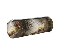 WQUVMDS Trousse à crayons en cuir avec fermeture éclair triangulaire et motif licornes fantaisie, trousse à cosmétiques, trousse de papeterie, Argenté., Taille unique, Organiseur de sac