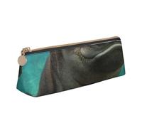 WQUVMDS Trousse à crayons en cuir avec fermeture éclair triangulaire Motif hippopotame
