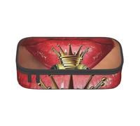 Wquvmds Trousse à crayons grande capacité avec imprimé lèvres rouges « Getting Ready to Kiss A Frog » - Pour garçons et filles - Fournitures scolaires et de bureau