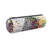 WQUVMDS Trousse à crayons triangulaire en cuir avec fermeture éclair - Motif cerveau gauche et droit, Argenté., Taille unique, Organiseur de sac