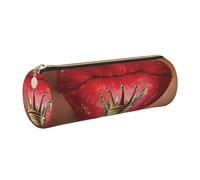 WQUVMDS Trousse à crayons triangulaire en cuir avec motif lèvres rouges « Getting Ready to Kiss A Frog », doré, Taille unique, Organiseur de sac