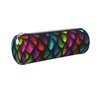 WQUVMDS Trousse à crayons triangulaire en cuir imprimé écailles de dragon avec fermeture éclair, Argenté., Taille unique, Organiseur de sac