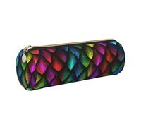 WQUVMDS Trousse à crayons triangulaire en cuir imprimé écailles de dragon avec fermeture éclair, doré, Taille unique, Organiseur de sac