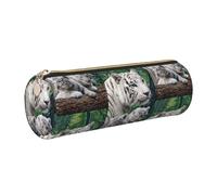 WQUVMDS Trousse à crayons triangulaire en cuir imprimé tigre avec fermeture éclair, doré, Taille unique, Organiseur de sac