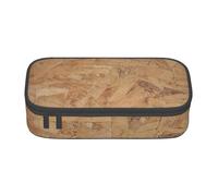 Wquvmds Trousse rétro en chêne brut avec impression murale - Grande capacité - Pour garçons et filles - Fournitures scolaires et de bureau