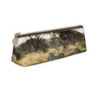 WQUVMDS Trousse triangulaire en cuir avec fermeture éclair Motif zèbre