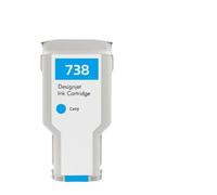WQVXGKTI Cartouche d'encre 300ML 130ML 738 738XL 76M6A 676M7A 676M8A 498N8A BK C M Y, Compatible avec l'imprimante DesignJet T950 T850(738-300ML-C)