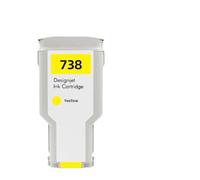 WQVXGKTI Cartouche d'encre 300ML 130ML 738 738XL 76M6A 676M7A 676M8A 498N8A BK C M Y, Compatible avec l'imprimante DesignJet T950 T850(738-300ML-Y)