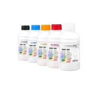 WQVXGKTI Encre Textile numérique DTG, 5 pièces, 250ML, directe sur vêtement, Compatible avec XP600 F2000 F2100 R1390 L1800 DX5 DTG