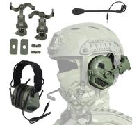 WQZXM Casque d'écoute tactique type tête avec adaptateur rail ARC compatible avec Ops-Core Fast ACH Mich pour airsoft chasse tir